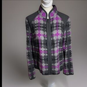 New Carlisle Open Wool Weave Crop Zip Front Jacket